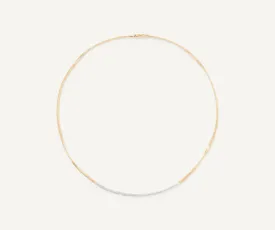 18K YELLOW GOLD COIL NECKLACE WITH DIAMOND BAR FROM THE MARRAKECH COLLECTION