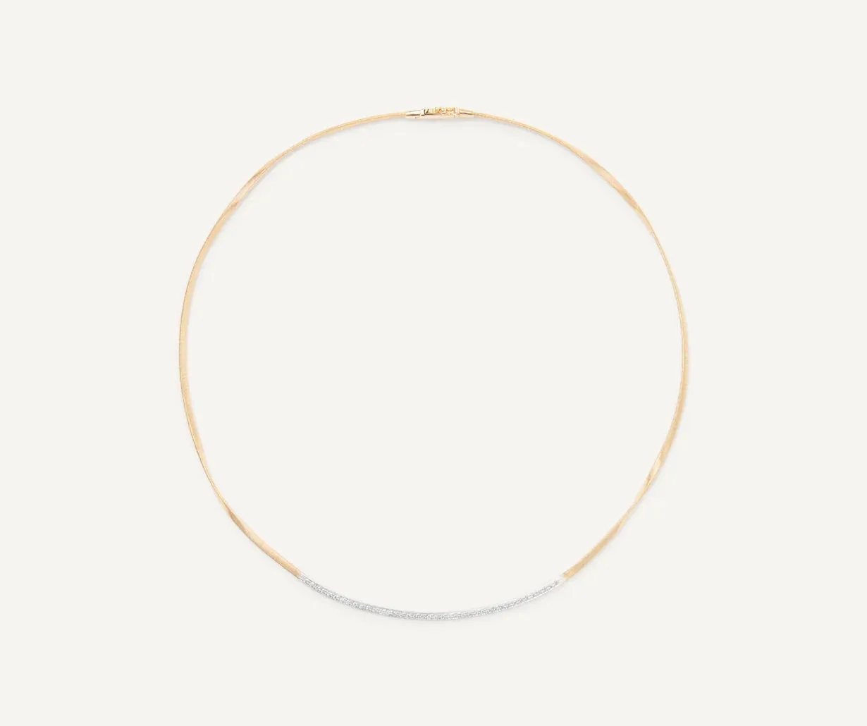 18K YELLOW GOLD COIL NECKLACE WITH DIAMOND BAR FROM THE MARRAKECH COLLECTION