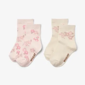 2 pk pattern Luna socks - rose