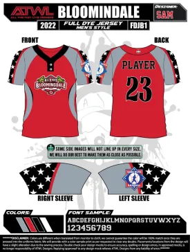 2022 Bloomingdale All Stars Mens 2 button  Full dye Replica Jersey