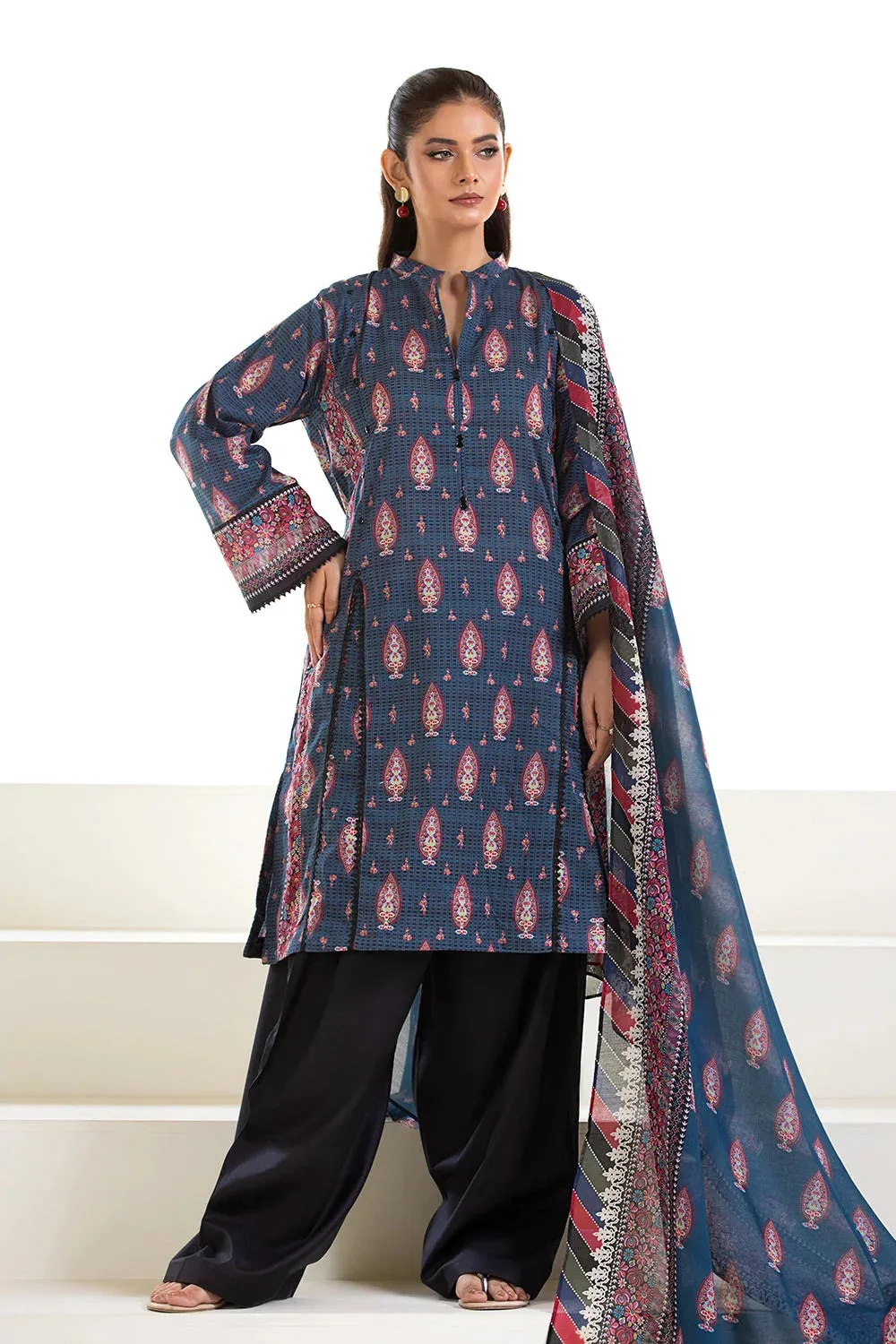 2PC Unstitched Printed Lawn Shirt and Dupatta KSD-2630