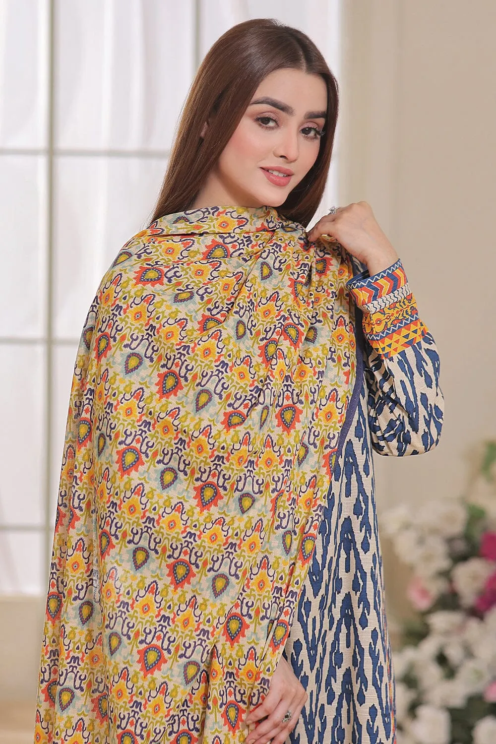 3 Pcs unstitched Khaddar Suit KKH-2353