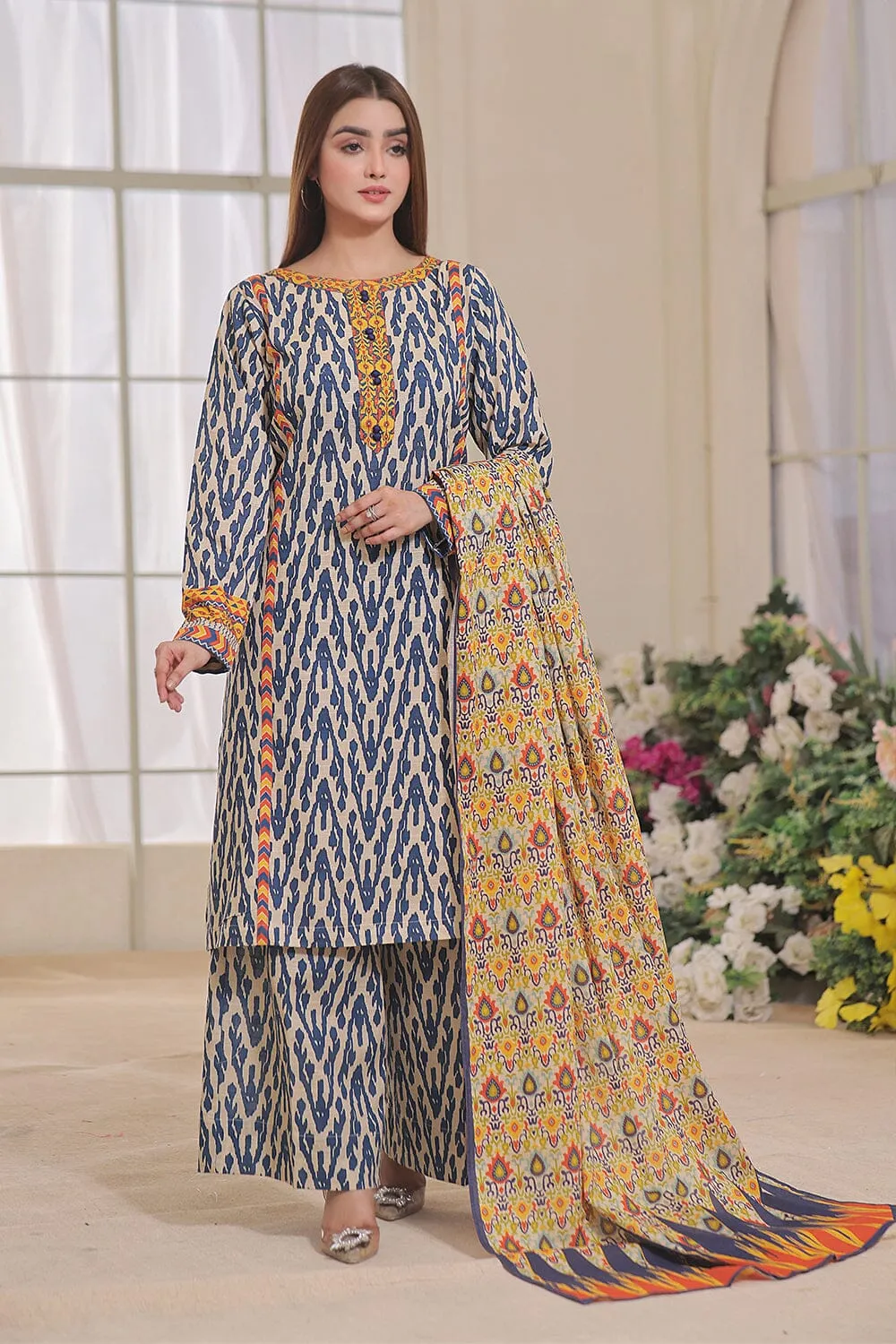 3 Pcs unstitched Khaddar Suit KKH-2353