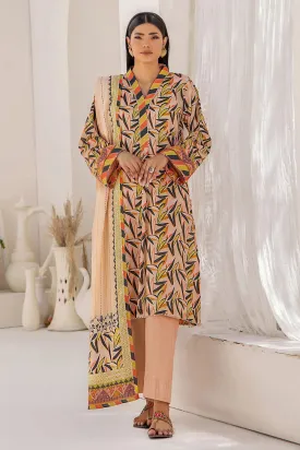 3PC Printed Unstitched Lawn Suit KLA-2409