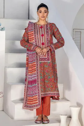 3PC Printed Unstitched Lawn Suit KLA-2416