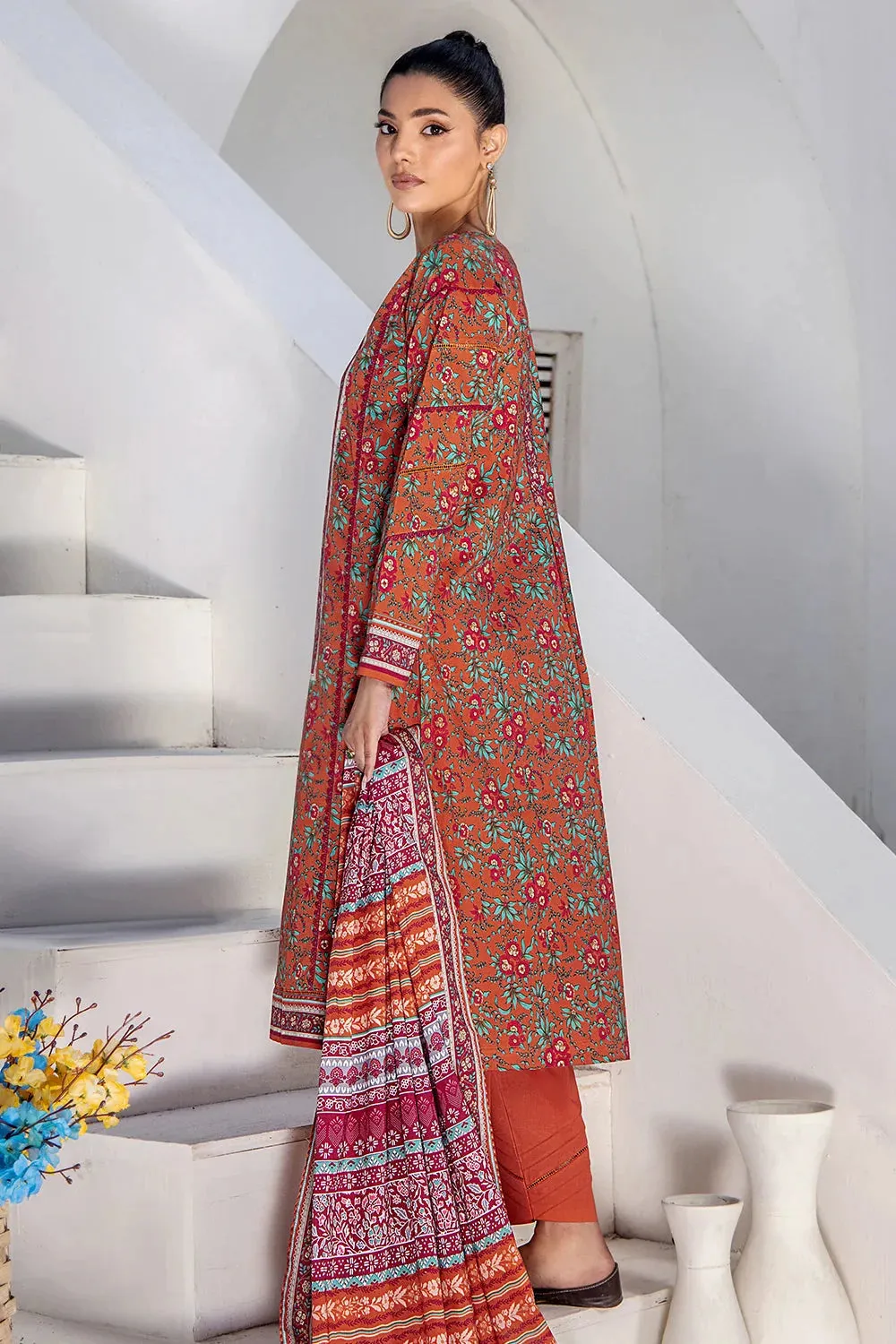 3PC Printed Unstitched Lawn Suit KLA-2416