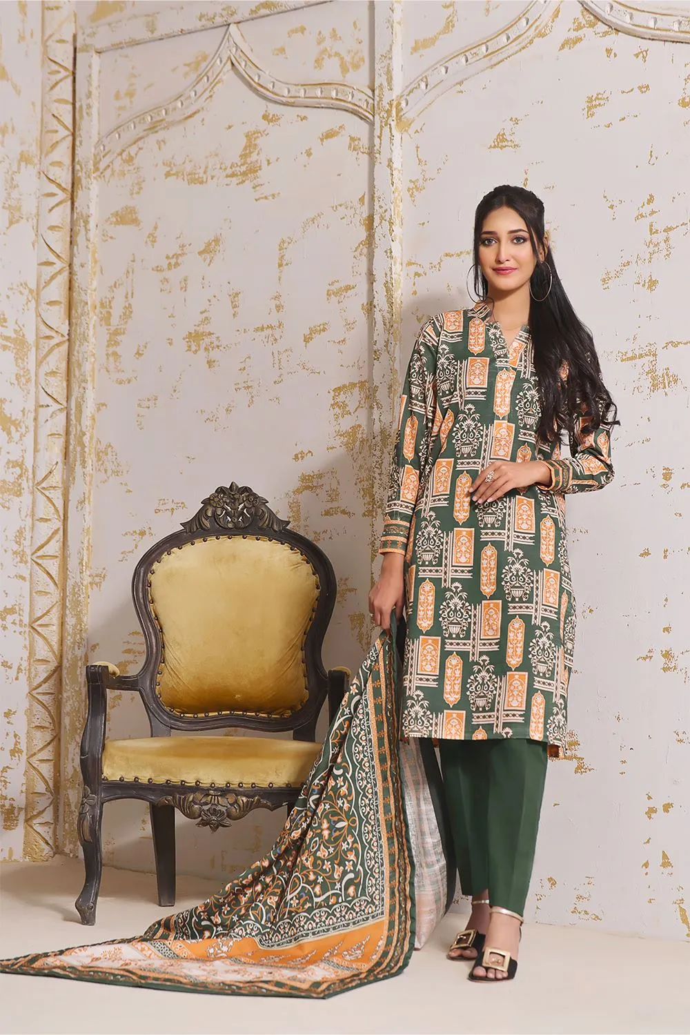 3PC Unstitched Khaddar Suit KKH-2357