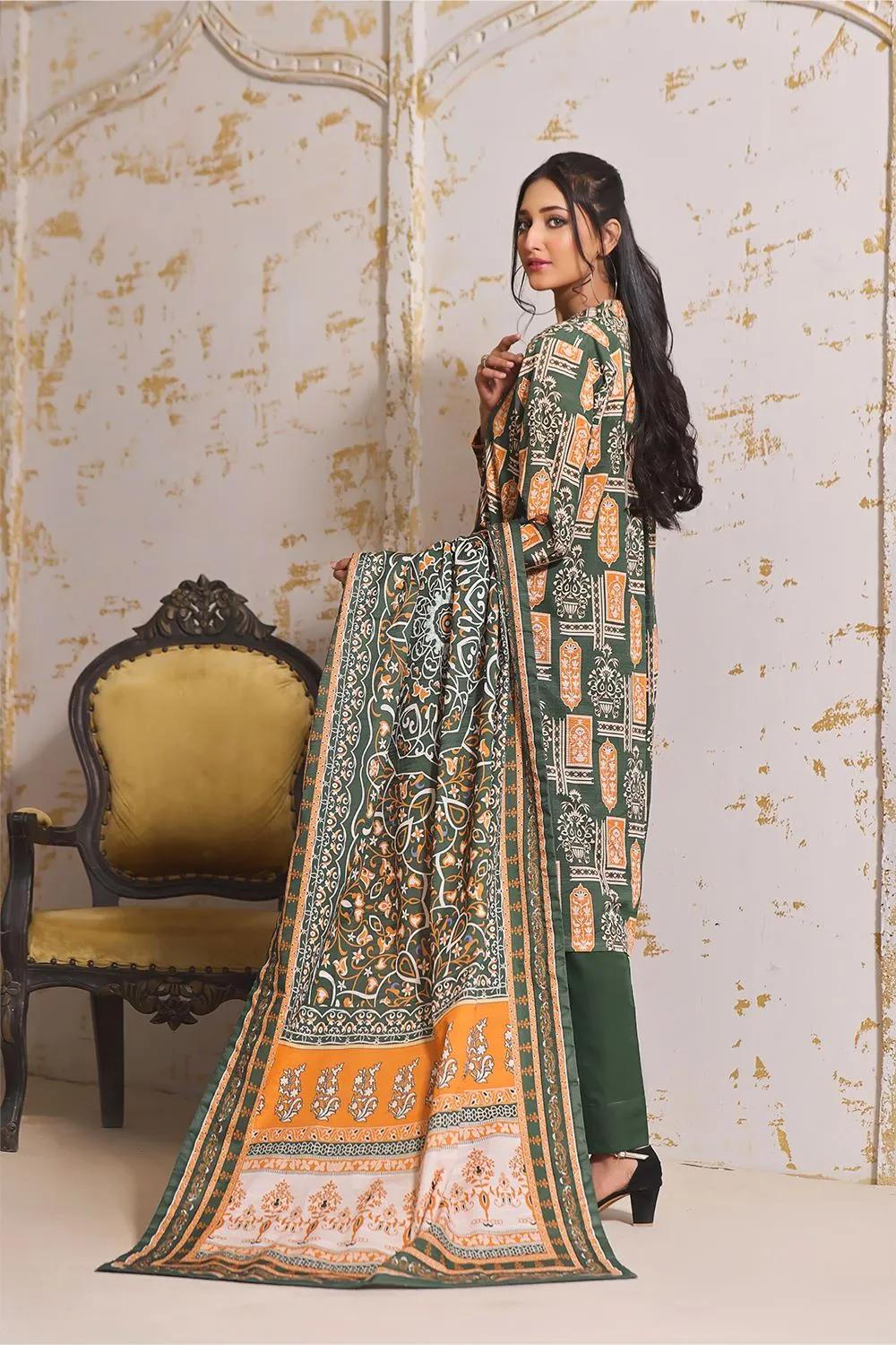 3PC Unstitched Khaddar Suit KKH-2357