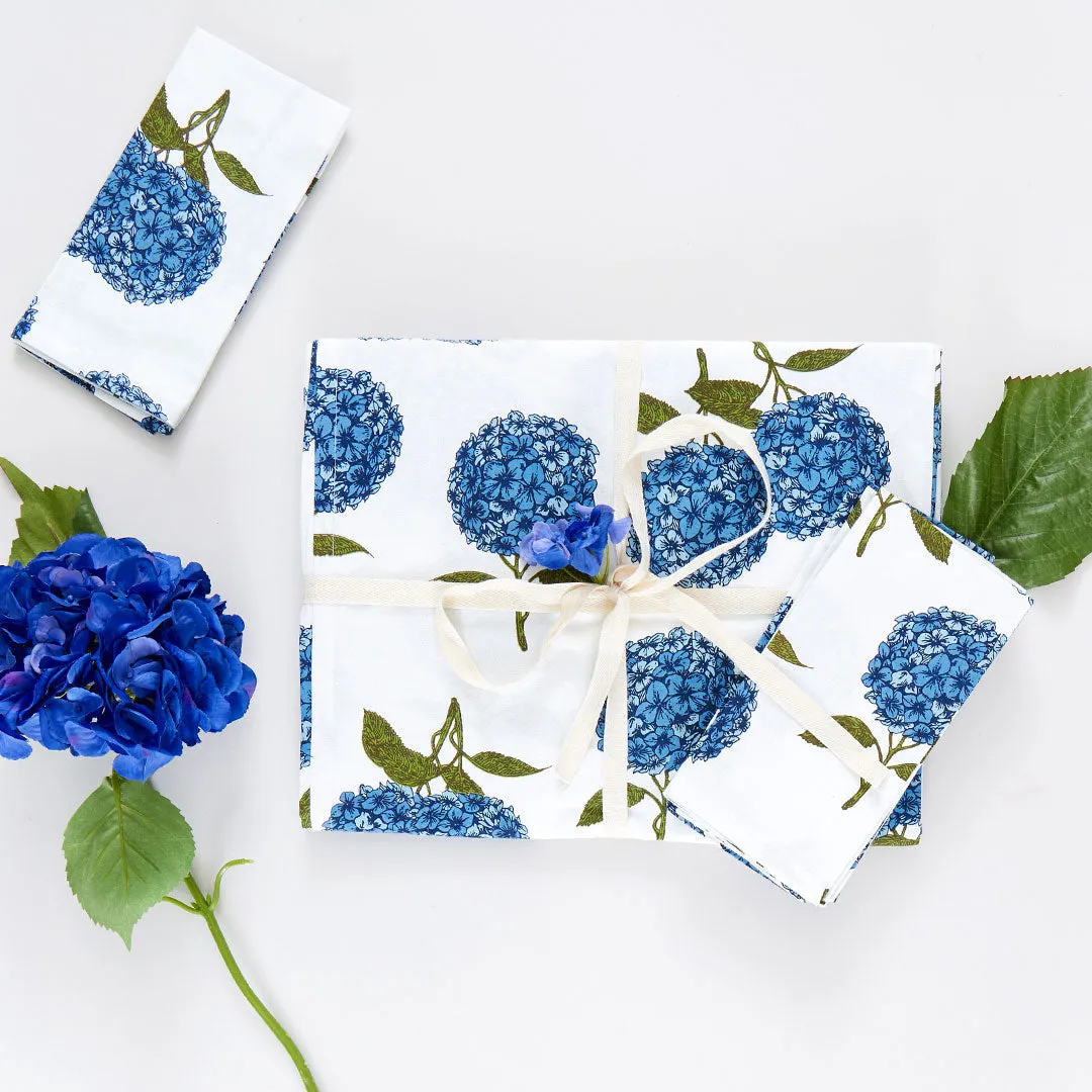 4-Pack Napkin Set - Blue Hydrangeas