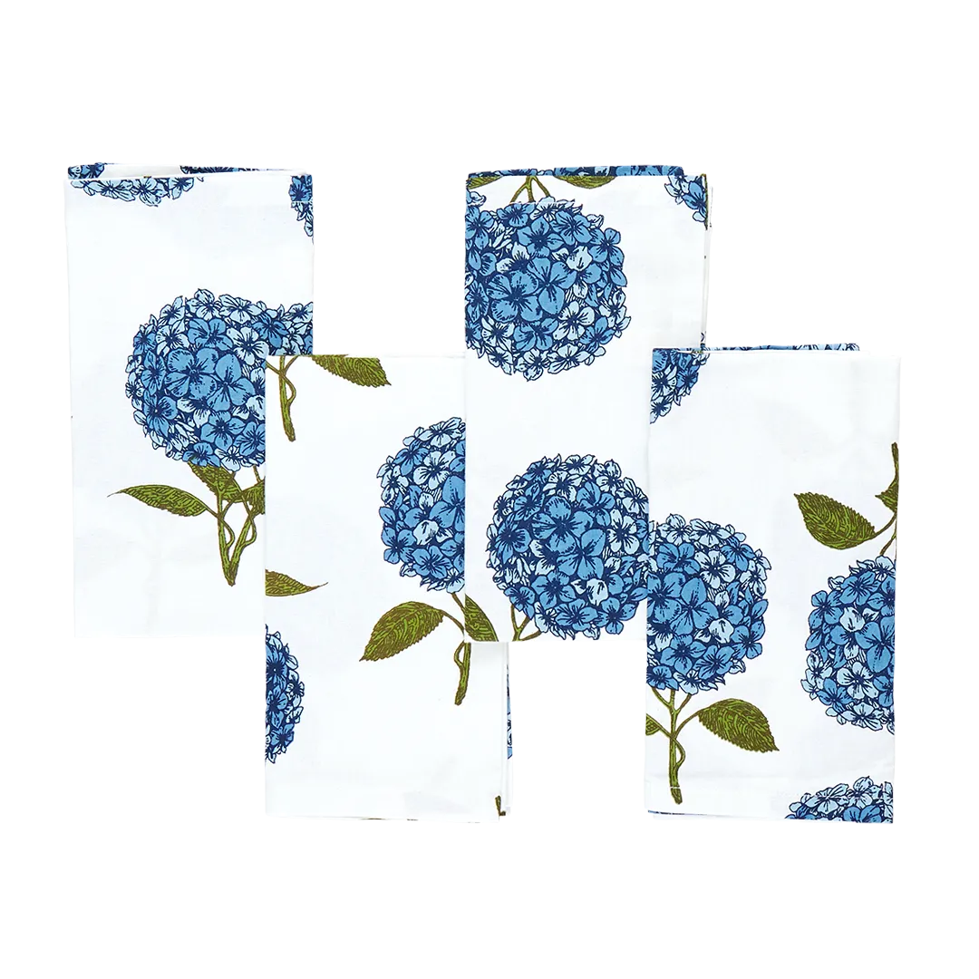 4-Pack Napkin Set - Blue Hydrangeas