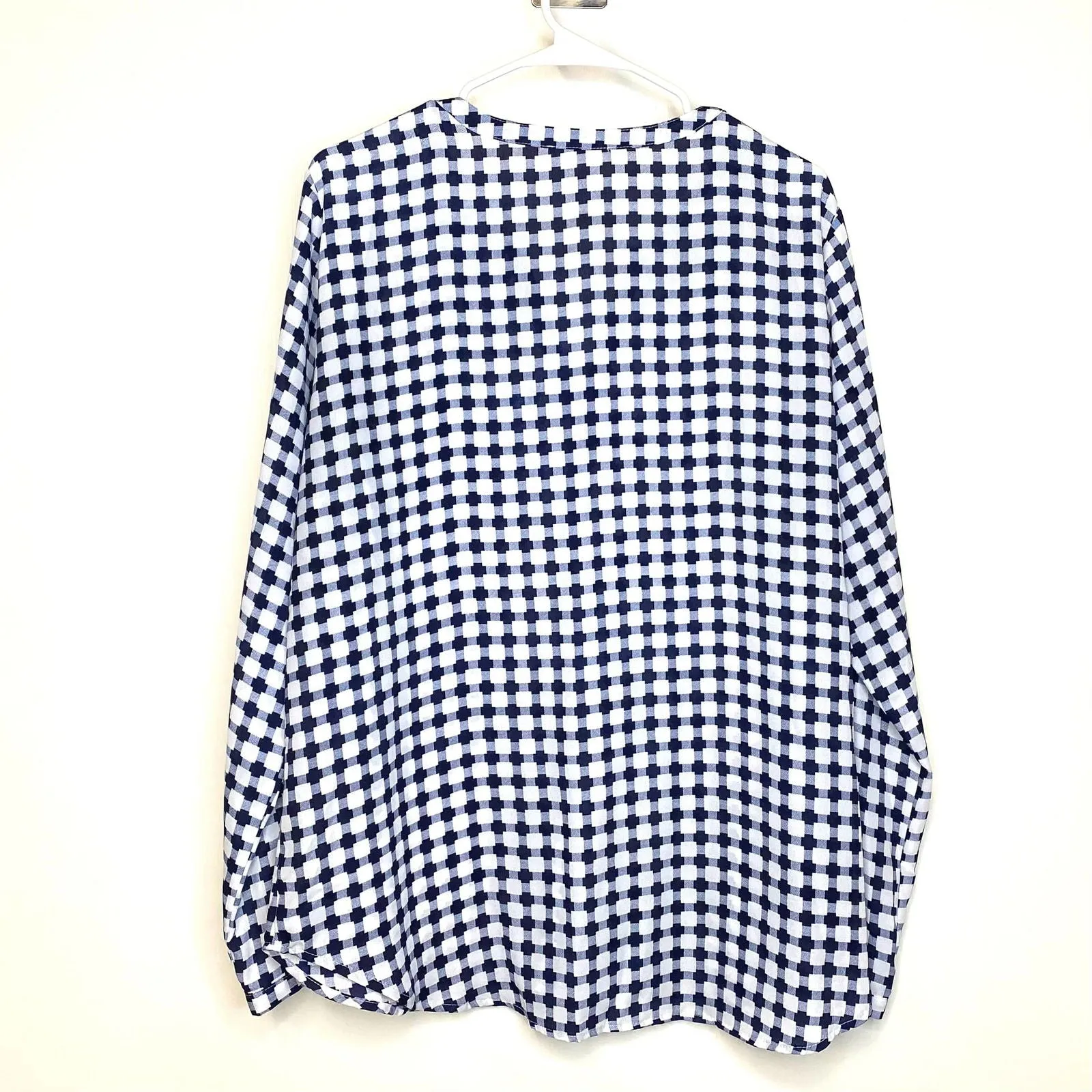 41 Hawthorn | Womens Lightweight Top Blouse | Color: White/Navy Blue | Size: XL | Pre-Owned