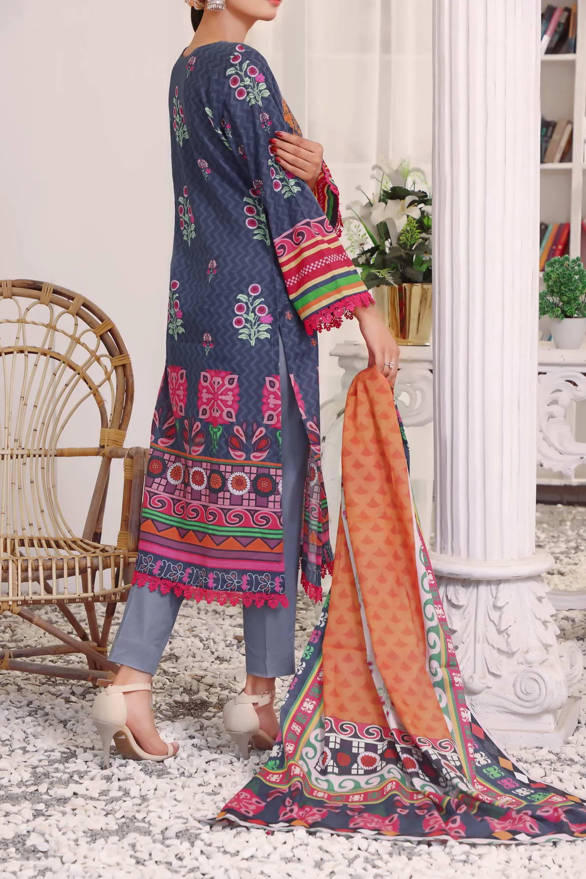 Aiza By VS Textile Embroidered Lawn Unstitched 3 Piece Suit - 05