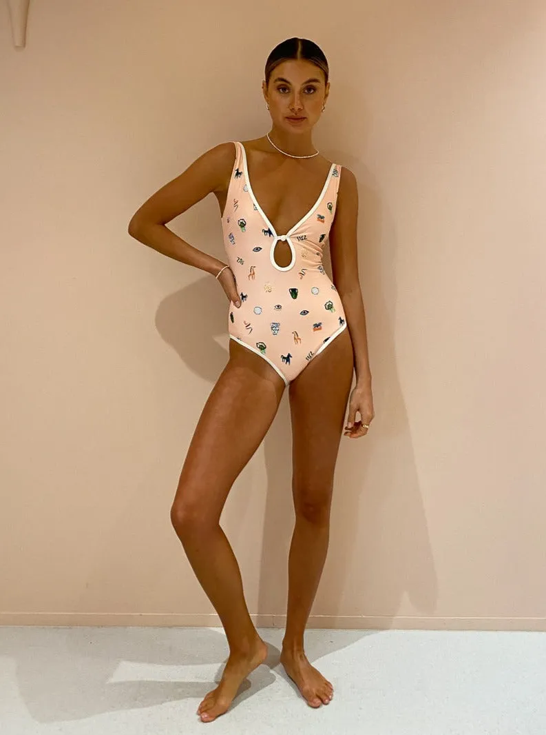 Alemais Cleo Retro One Piece in Pink