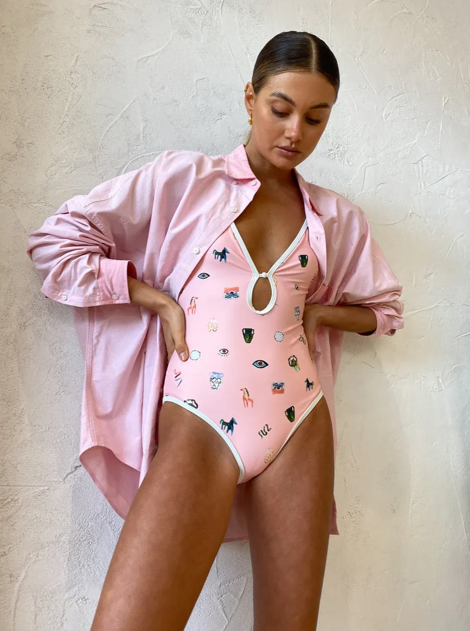 Alemais Cleo Retro One Piece in Pink