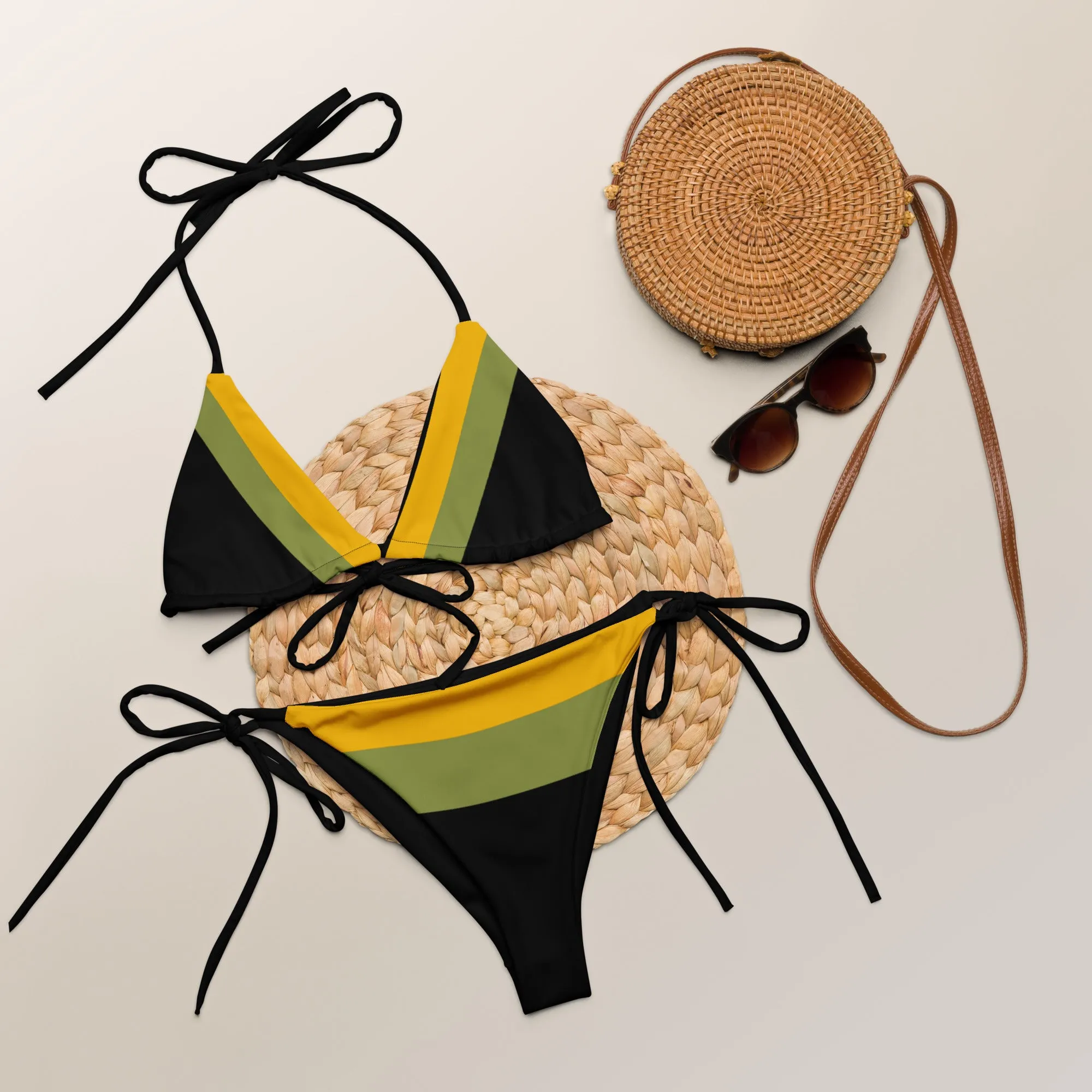 All-over print recycled string bikini