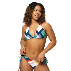 All-over print recycled string bikini