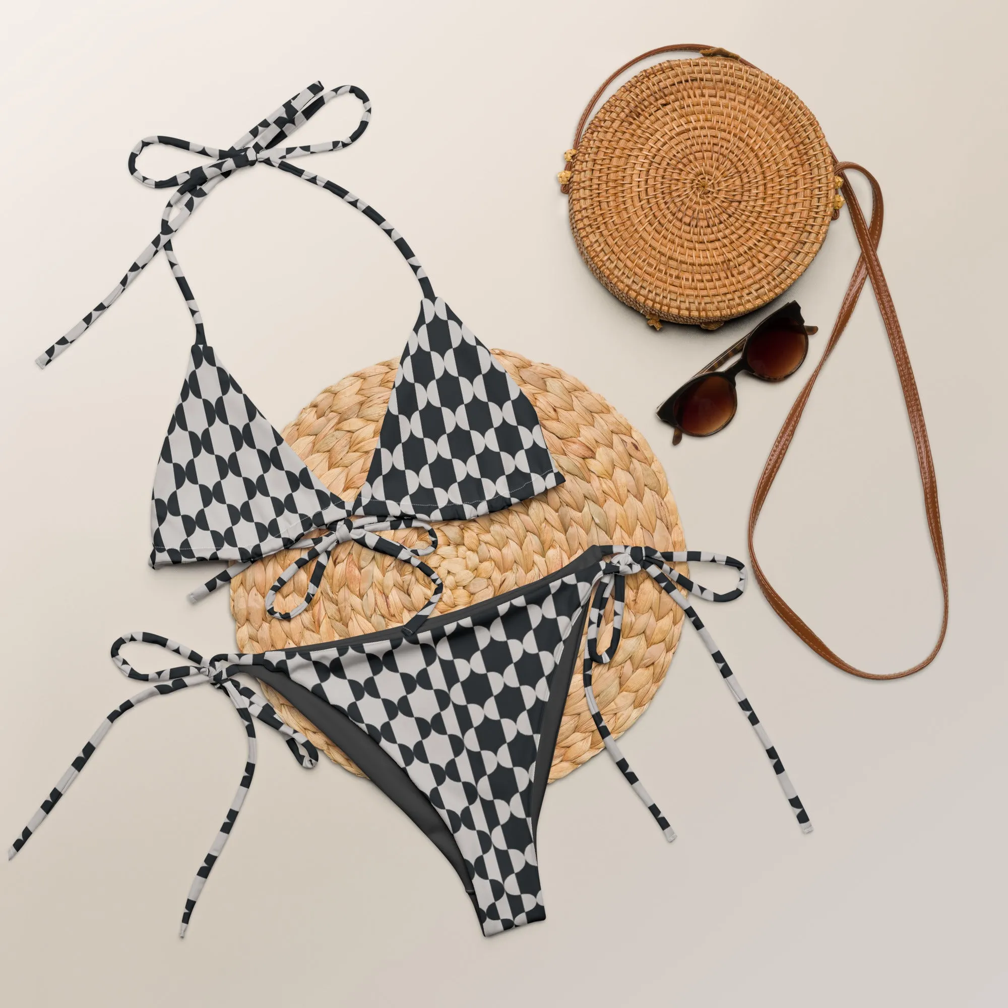 All-over print recycled string bikini