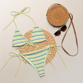 All-over print recycled string bikini