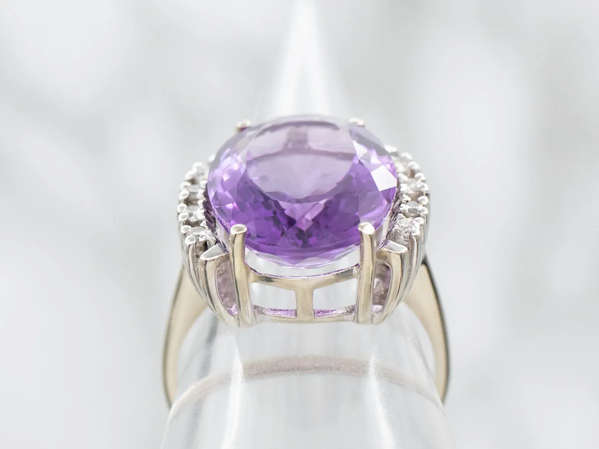 Amethyst and Diamond Cocktail Ring