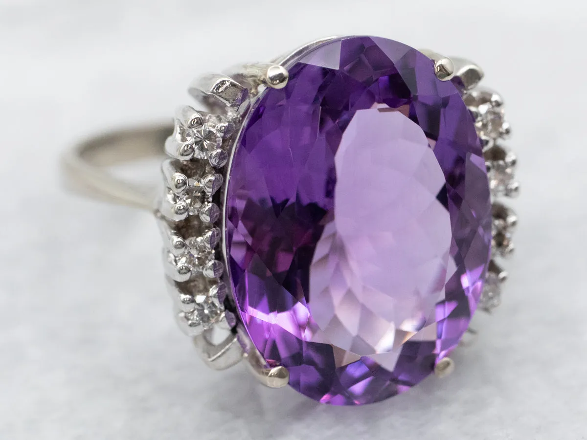 Amethyst and Diamond Cocktail Ring