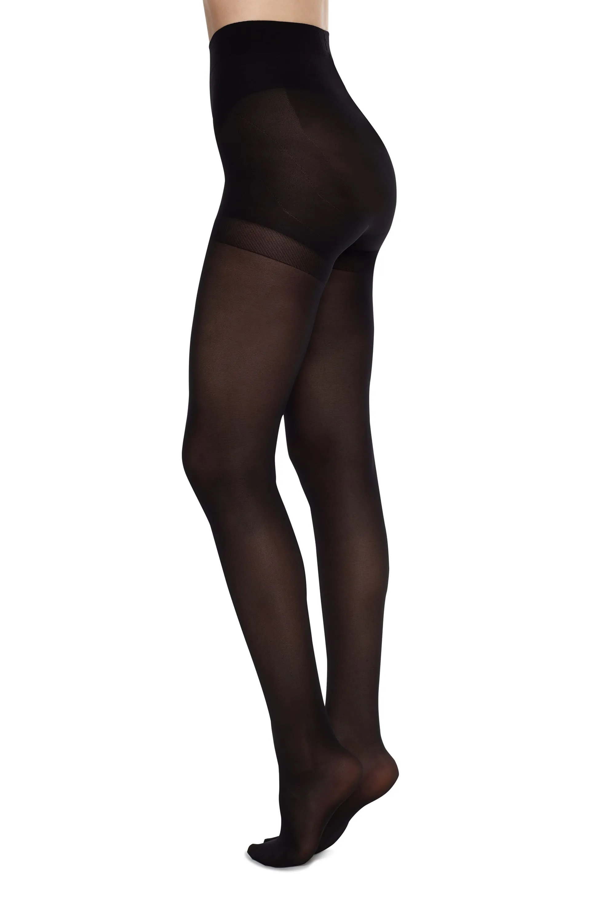 anna control top stockings tights black