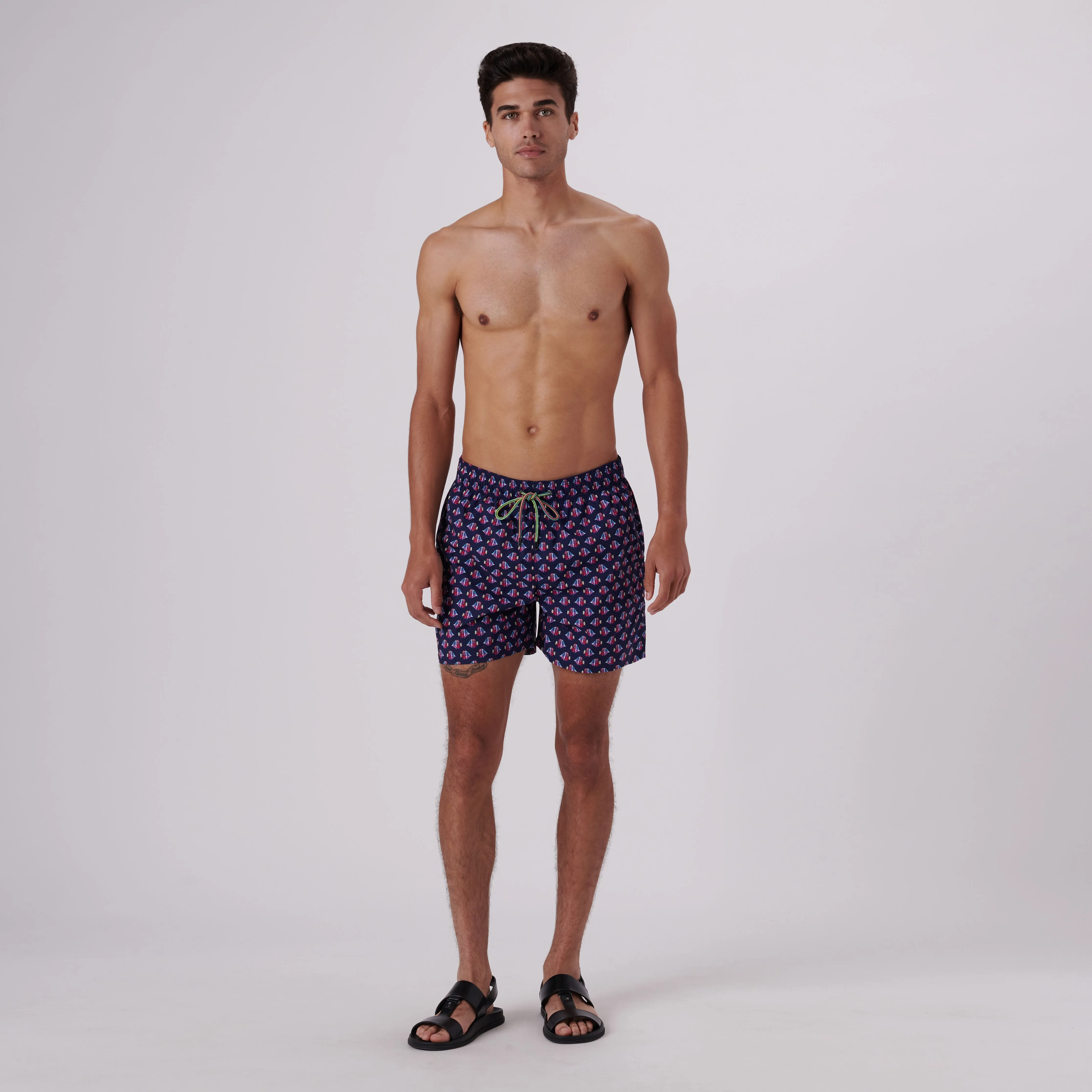 Archer Striped Fish Swim Trunks