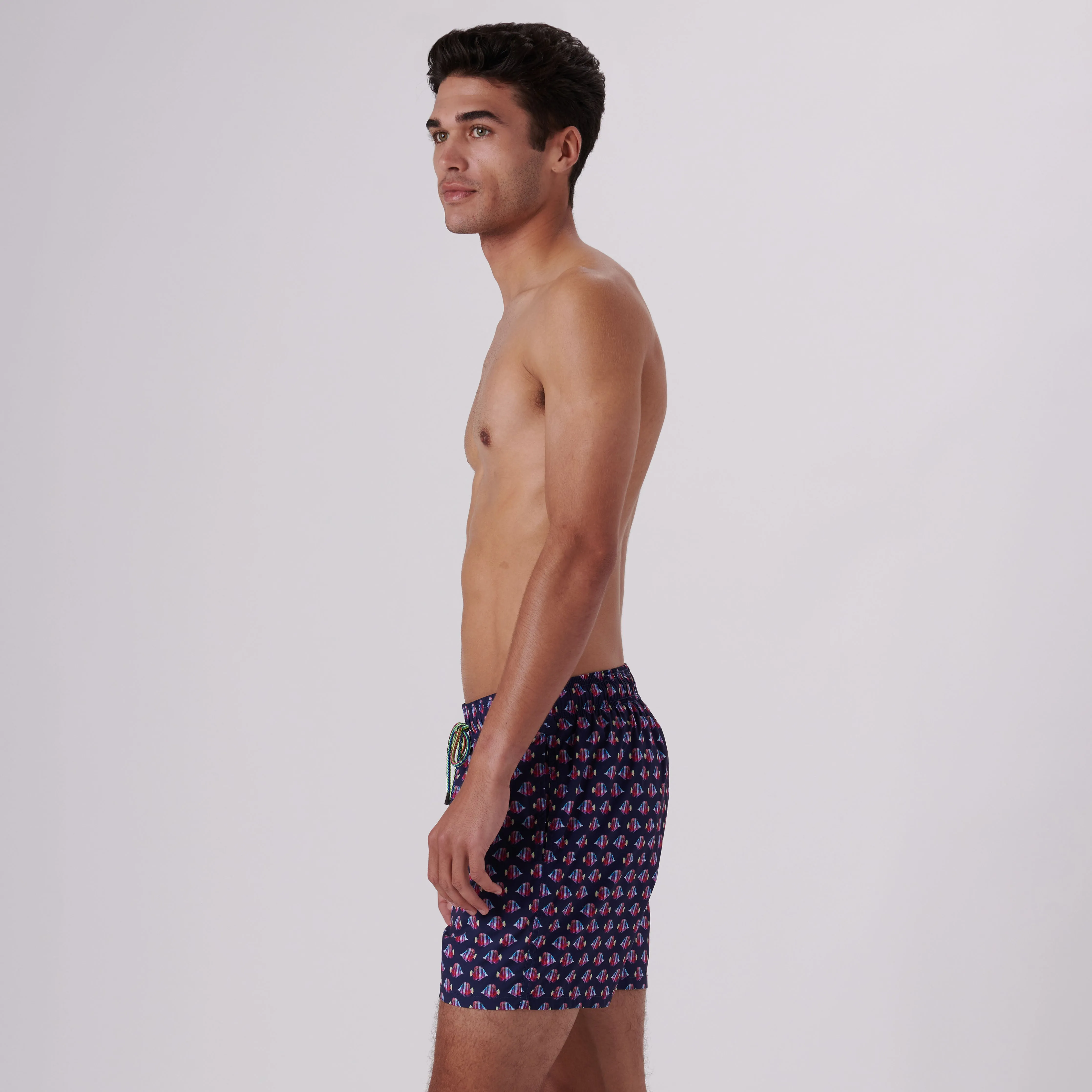 Archer Striped Fish Swim Trunks