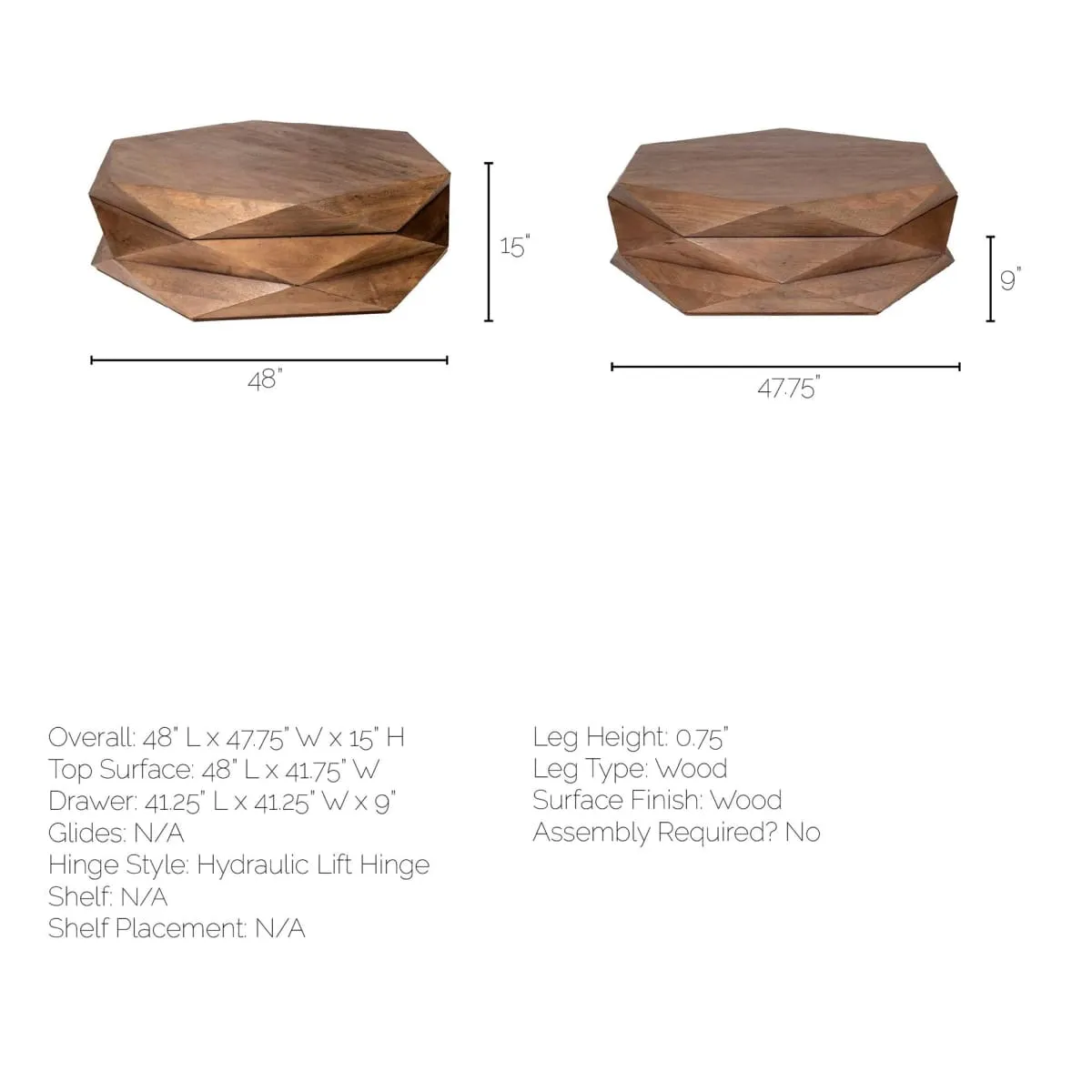 Arreto Coffee Table Brown Wood