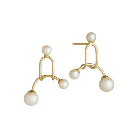 Astra 18K Gold Earrings w. Pearl