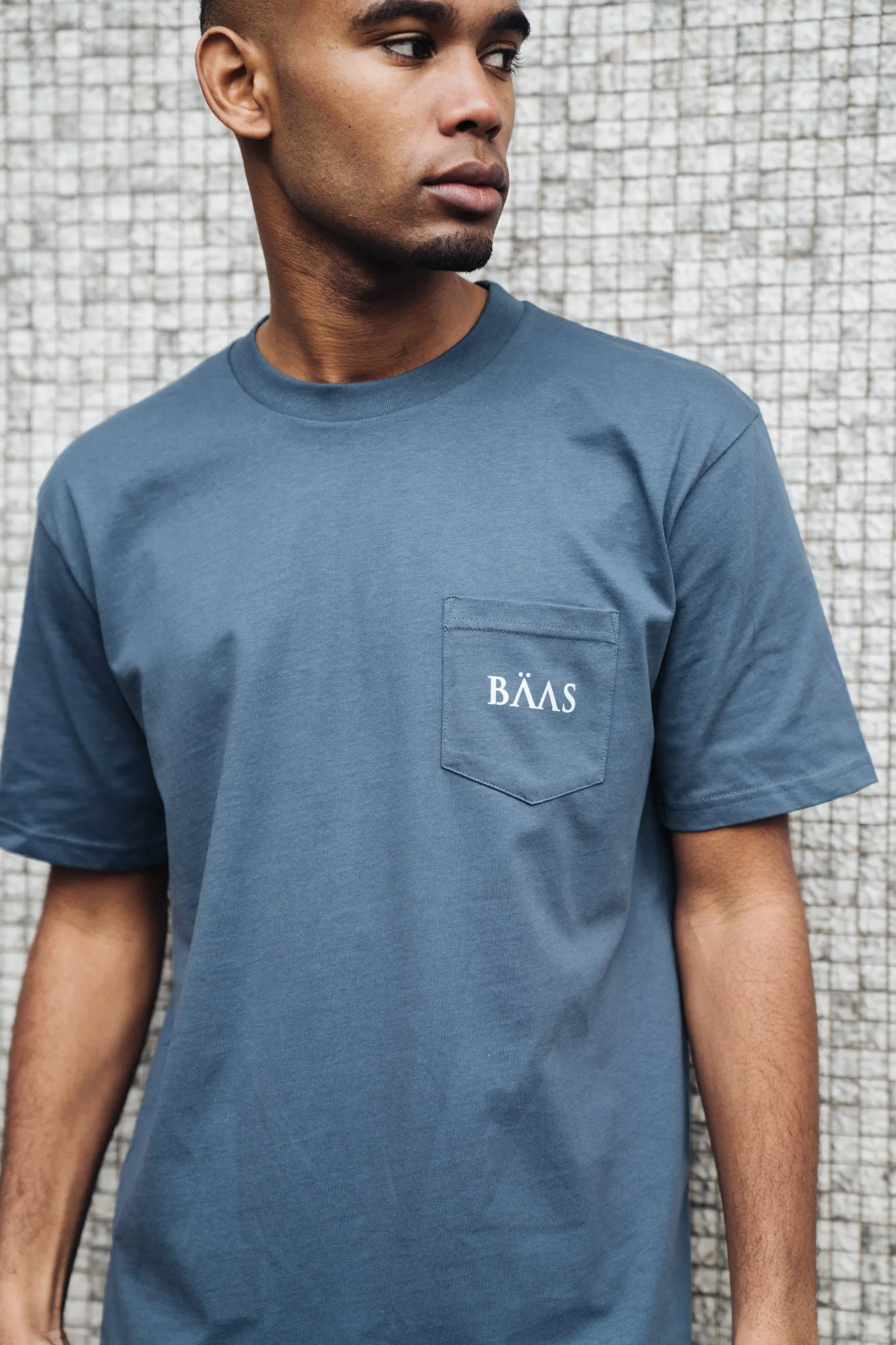 BÄAS 'Sashiko' Petrol Pocket Tee