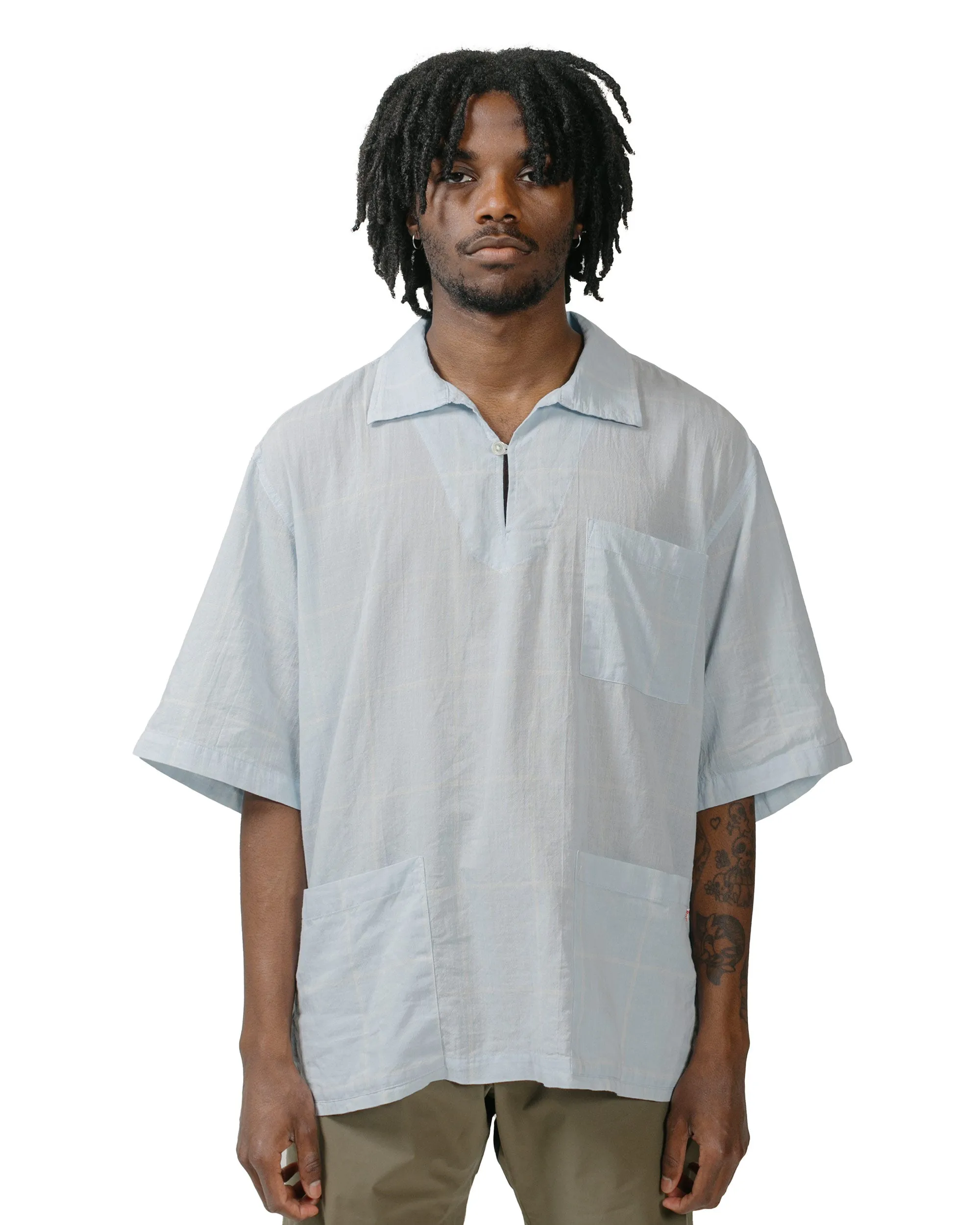 Battenwear Topanga Pullover Light Blue Windowpane