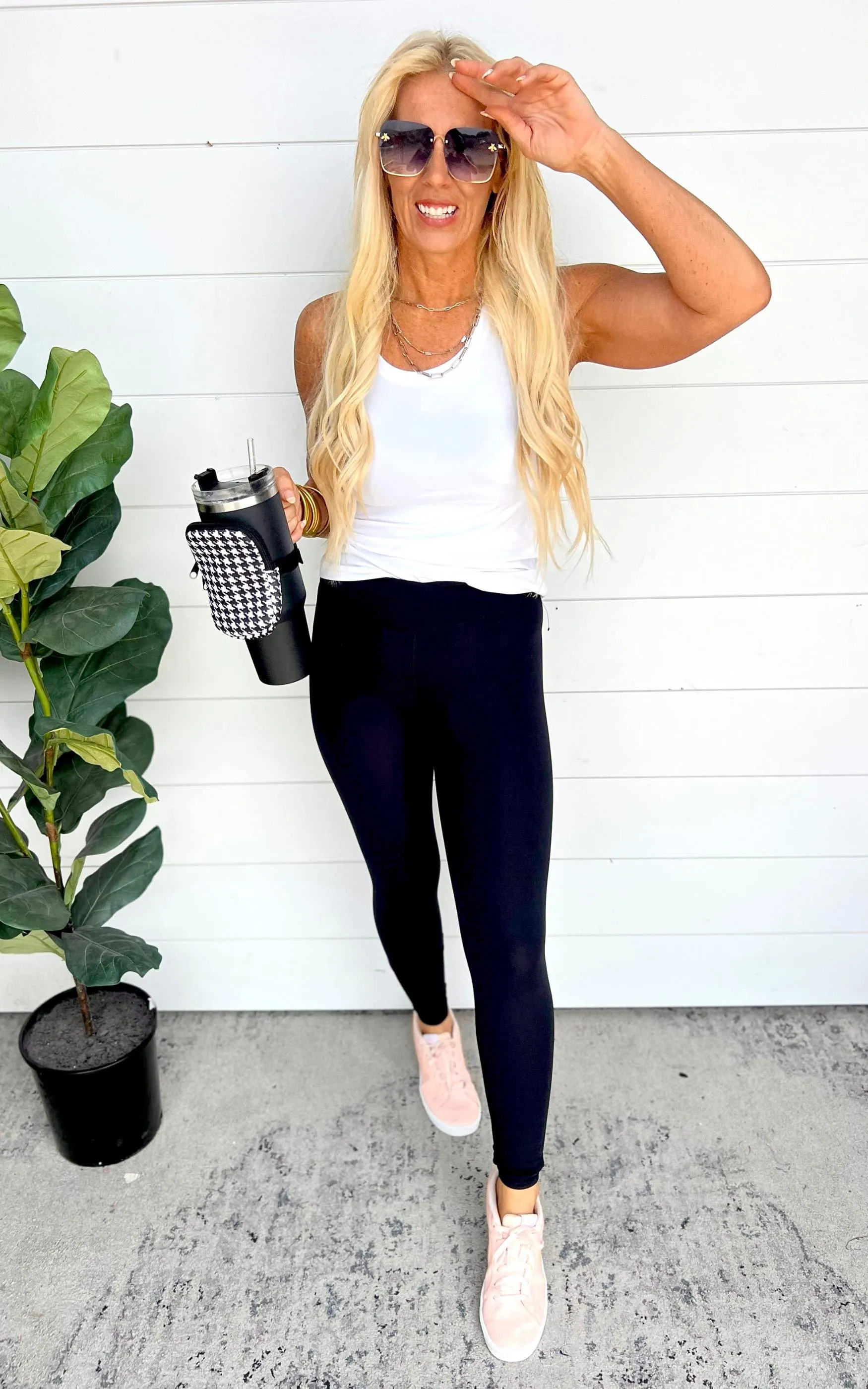 Black Brushed Interior High-Waisted Leggings | Mono B - Final Sale