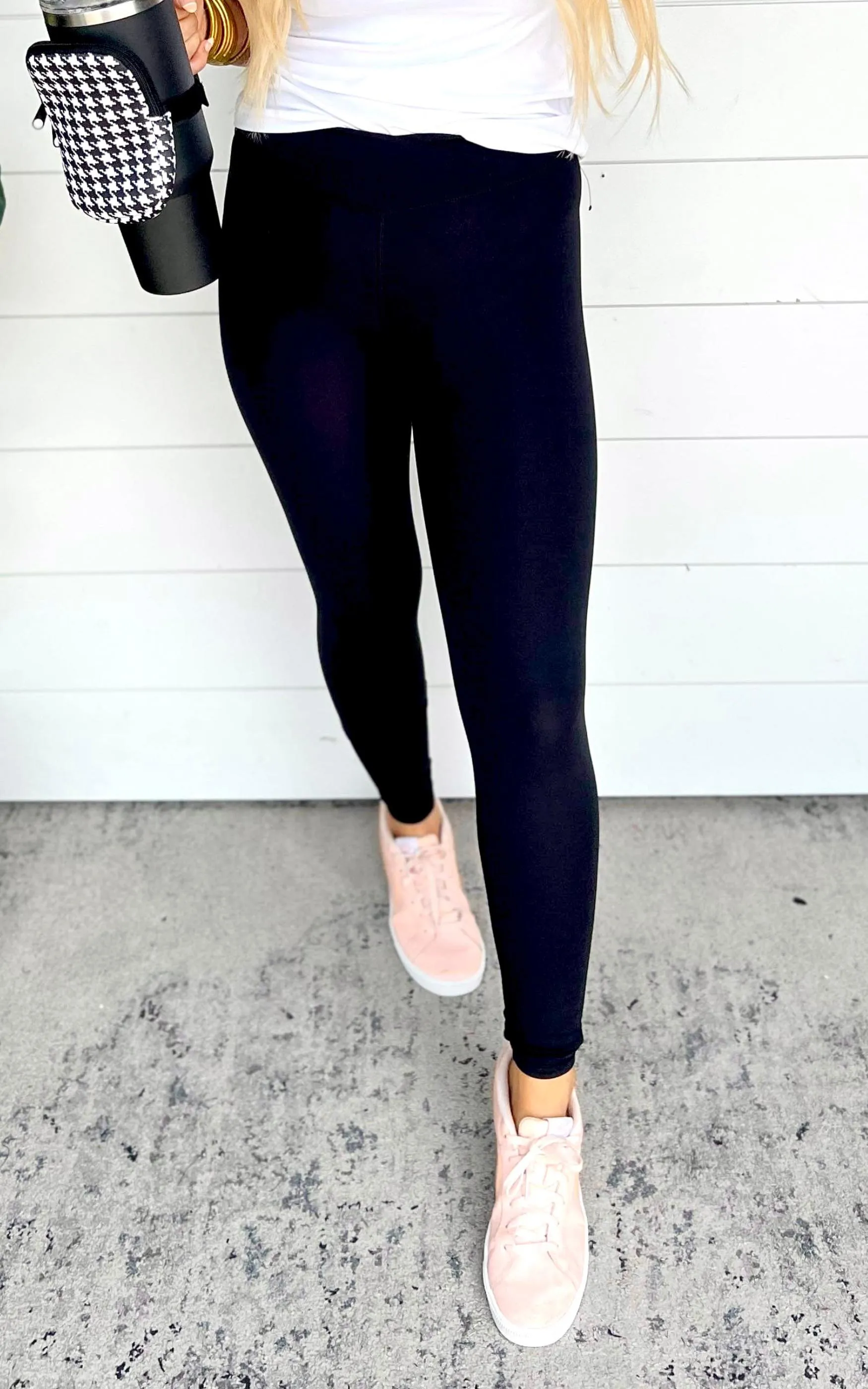 Black Brushed Interior High-Waisted Leggings | Mono B - Final Sale