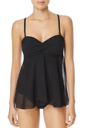 Black Flyaway Mesh Teddy Swim Suit