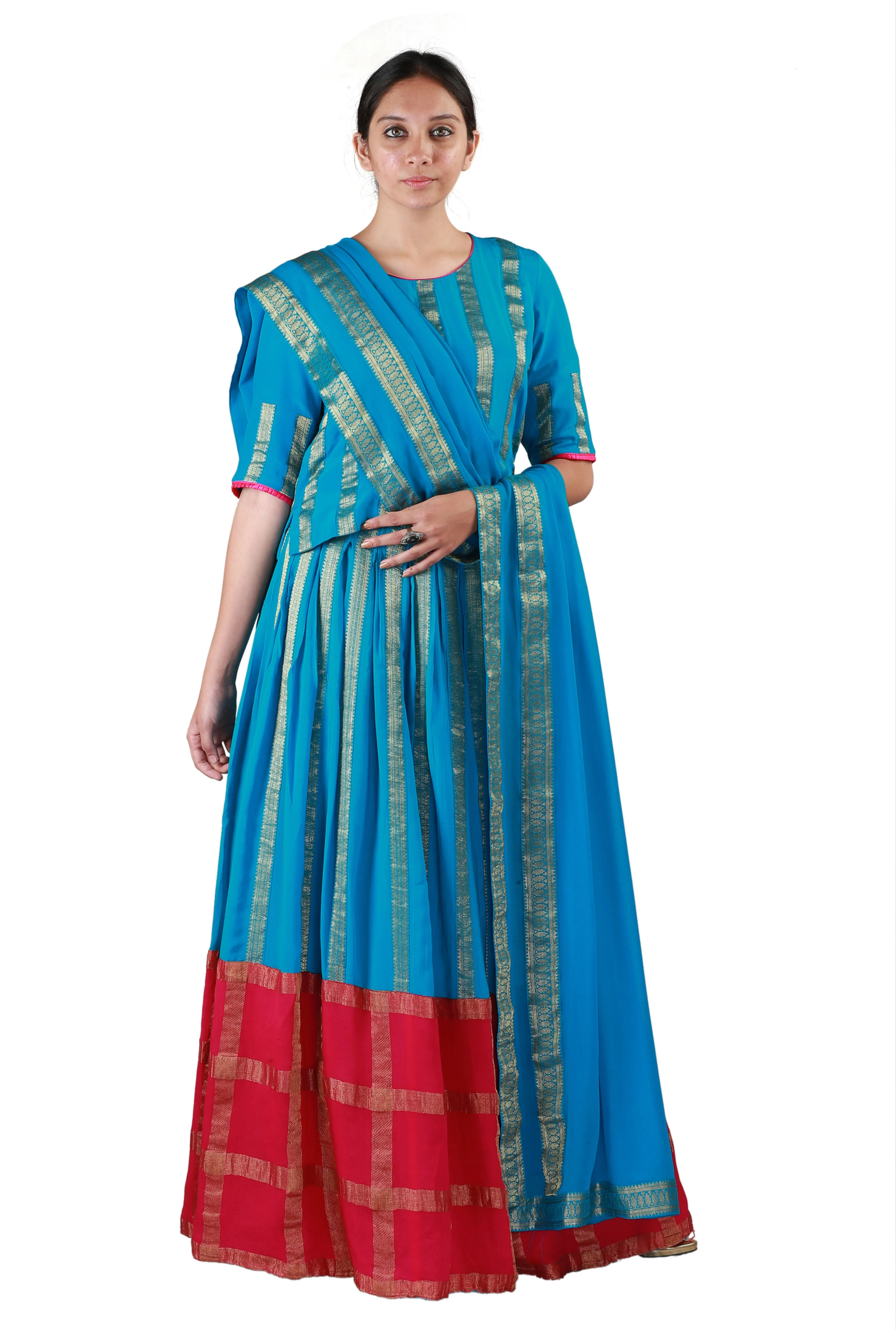 Blue and Pink Lehenga