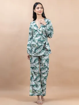 Blue jungle printed co-ord set