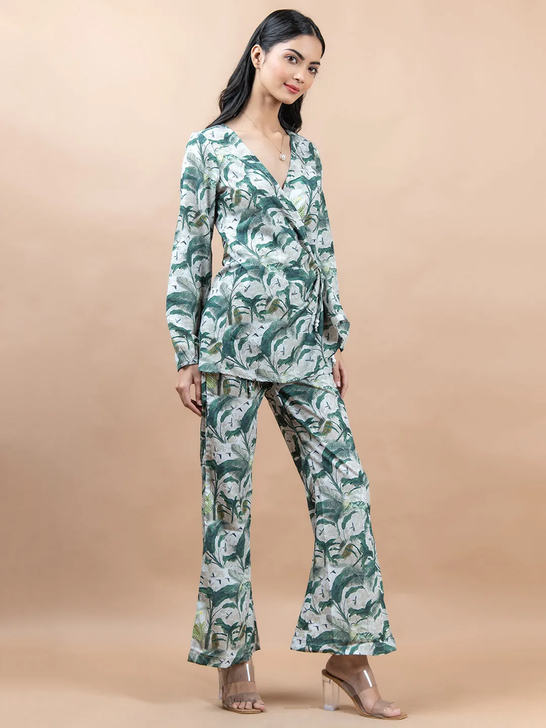 Blue jungle printed co-ord set