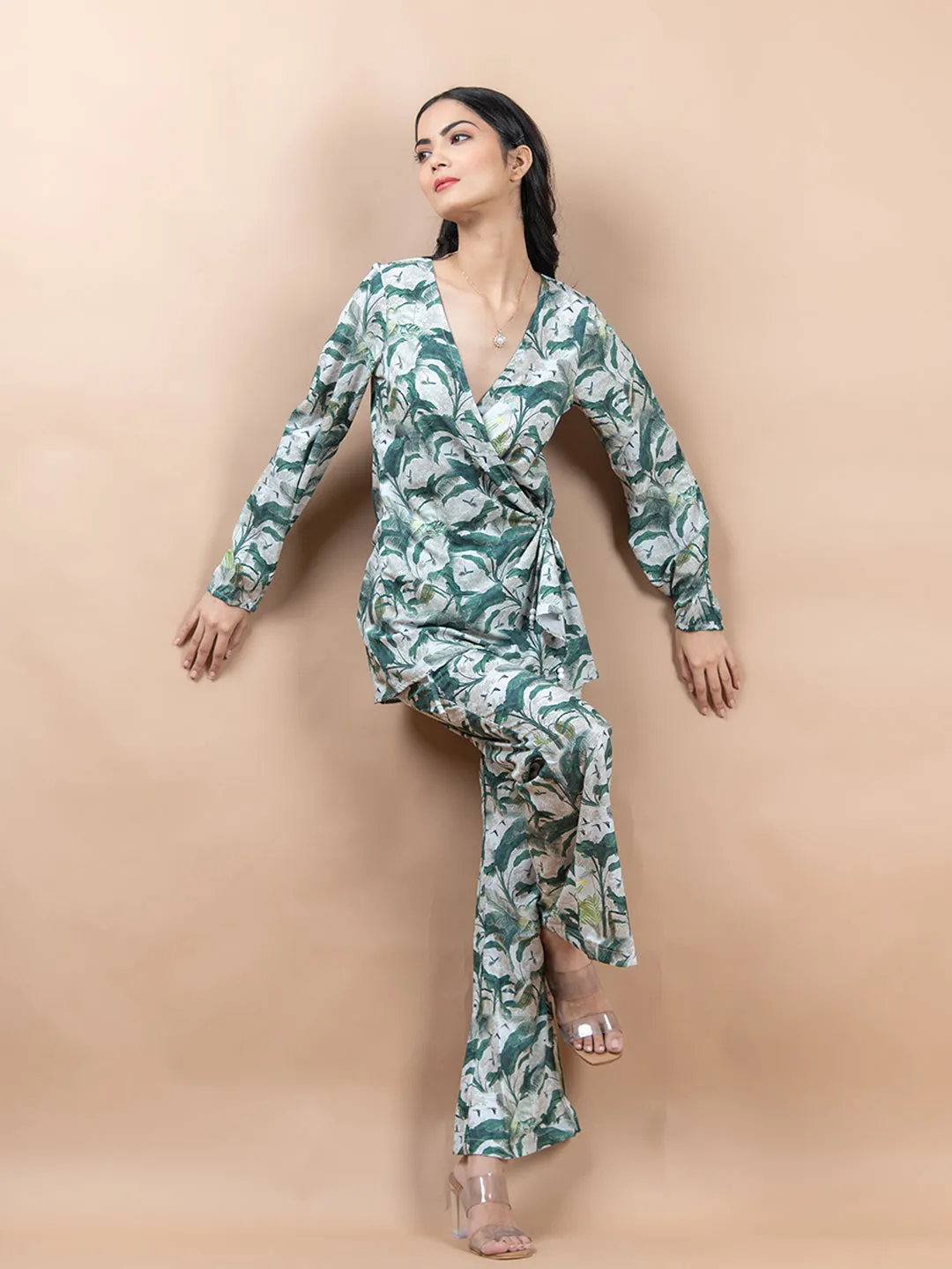 Blue jungle printed co-ord set