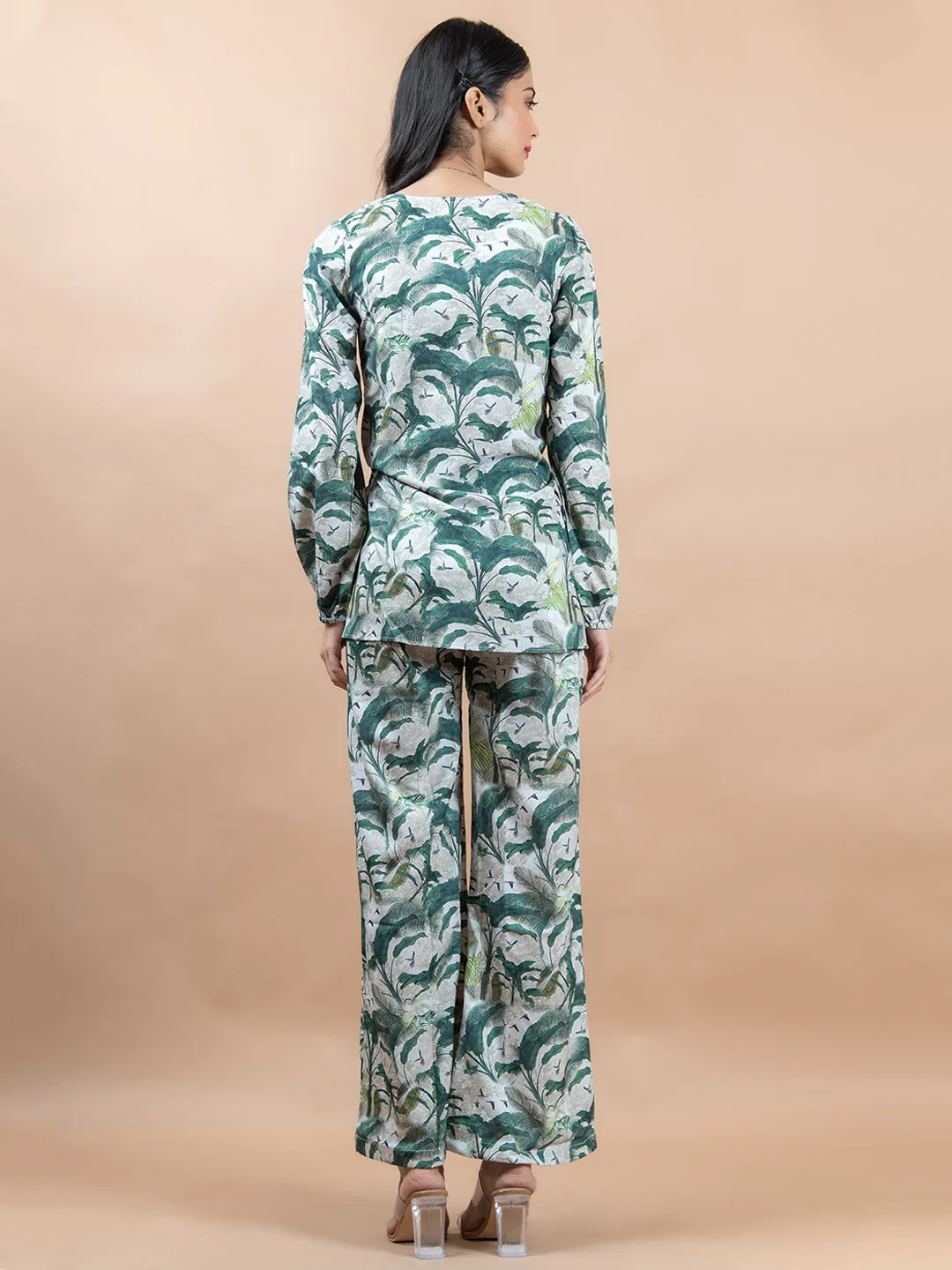 Blue jungle printed co-ord set