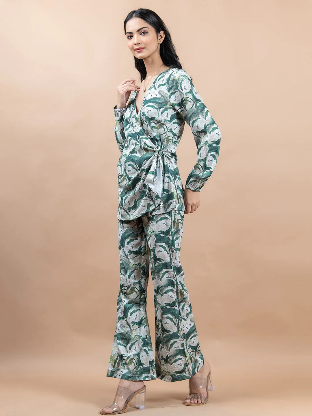 Blue jungle printed co-ord set