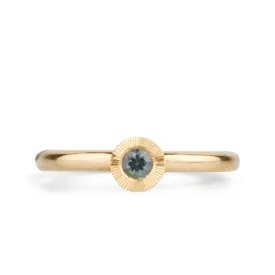 Blue Montana Sapphire Large Aurora Stacking Ring in Yellow Gold