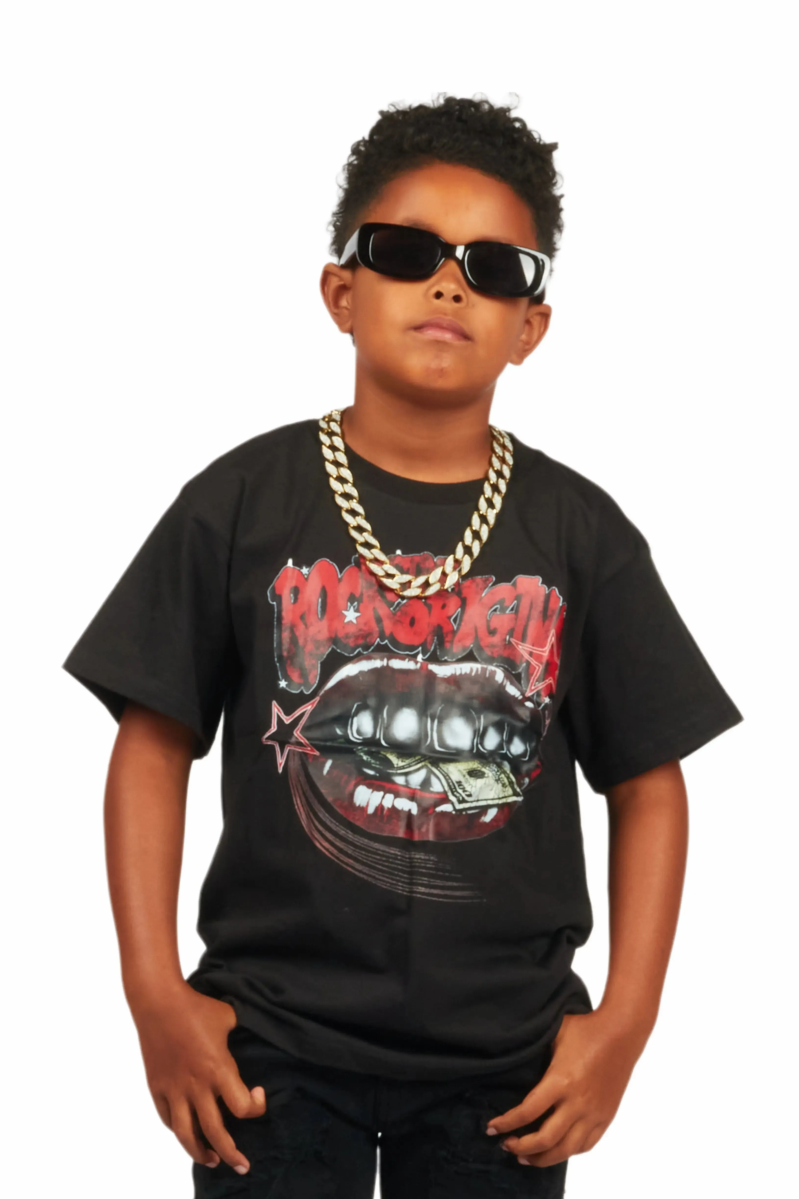 Boys Kaizen Black Graphic T-Shirt