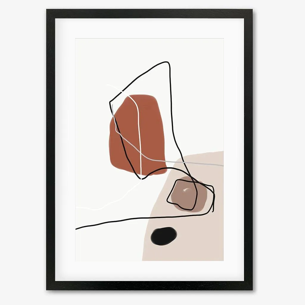 Burnt Orange Shapes Framed Art