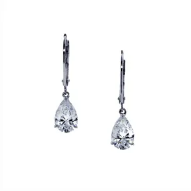 CARAT* London 9K White Gold Blythe Pear Drop Earrings