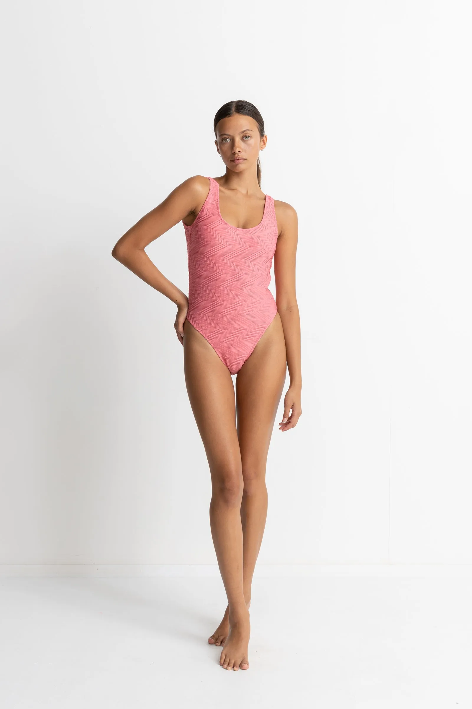 Castaway Scoop Neck One Piece Rose