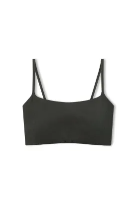 Charcoal Rib Longline Bralette