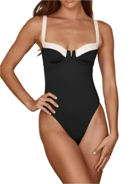 Classic Contrst One Piece Swimsuit