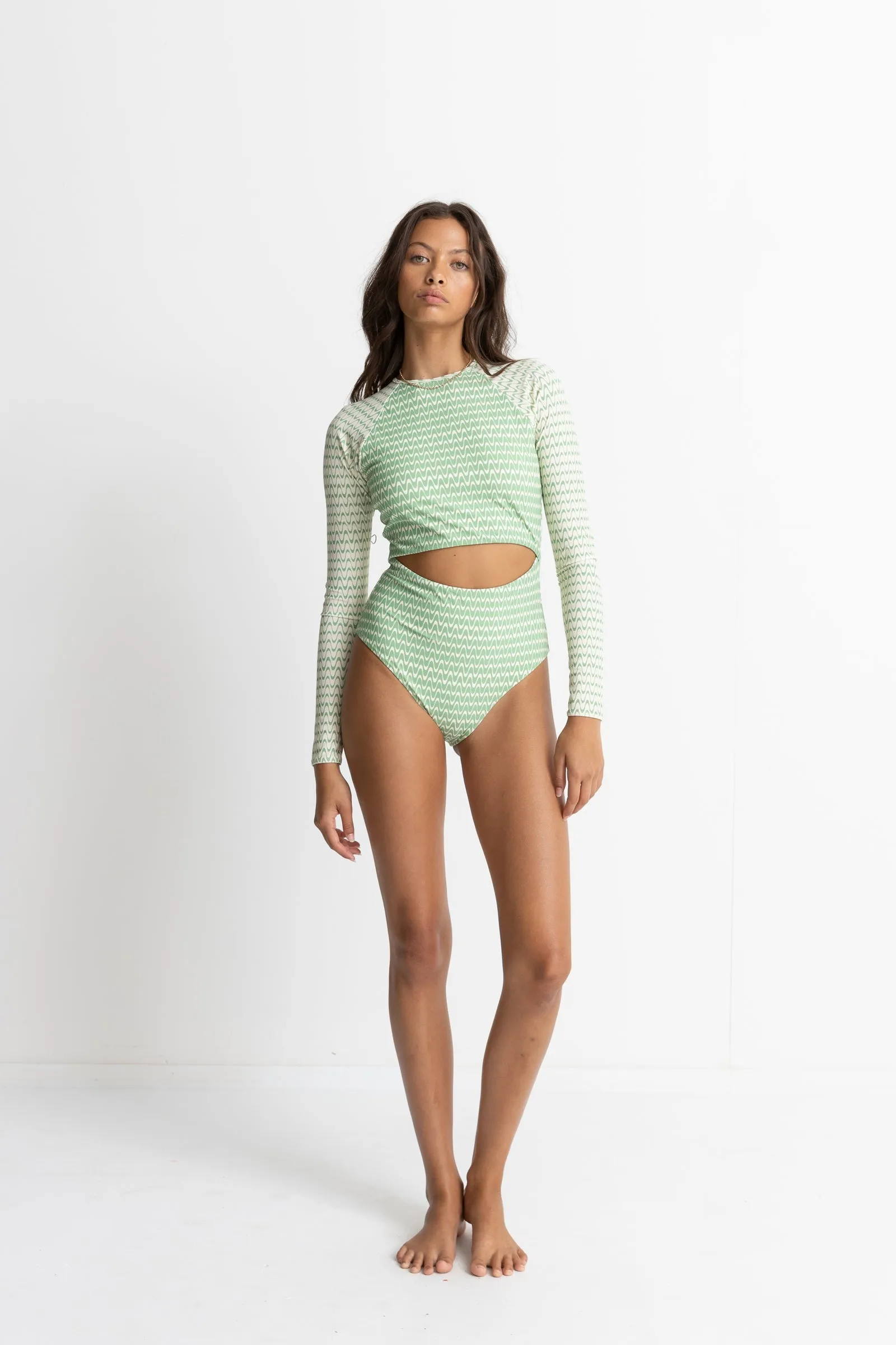 Clearwater Long Sleeve One Piece Sage