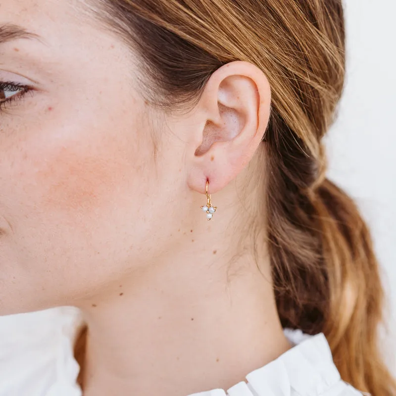 Cluster Earring, Pearl, Gold