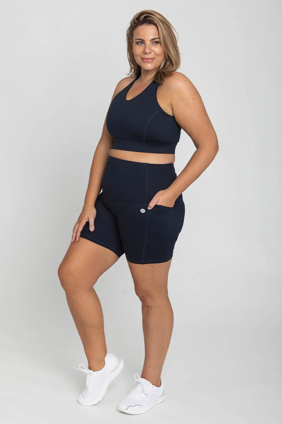 Core Pocket High Waisted 5 Inch Bike Short - Navy